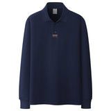 Men Fashion Polo Shirts Men's Casual Wild Polo Shirt Autumn New Solid Color Lapel Long Sleeves Polo Shirts Male