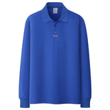 Men Fashion Polo Shirts Men's Casual Wild Polo Shirt Autumn New Solid Color Lapel Long Sleeves Polo Shirts Male