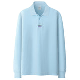 Men Fashion Polo Shirts Men's Casual Wild Polo Shirt Autumn New Solid Color Lapel Long Sleeves Polo Shirts Male