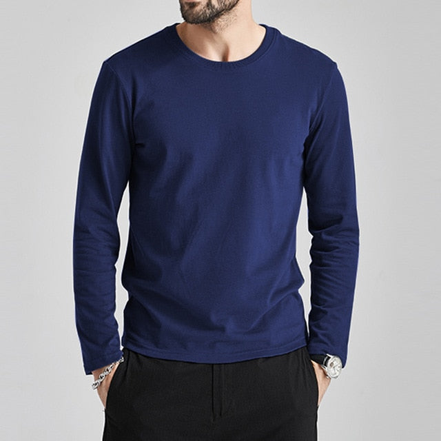 Long Sleeve T-Shirts Men Women 100% Cotton Summer Short Tees Solid Basic Soft Male