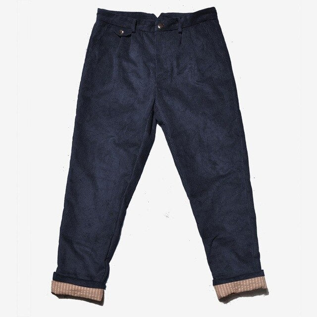 Vintage Autumn Mens New Corduroy Pencil Pants Casual Streetwear Ankle Length Trousers Male Harajuku Cargo Pants Pantalone Hombre