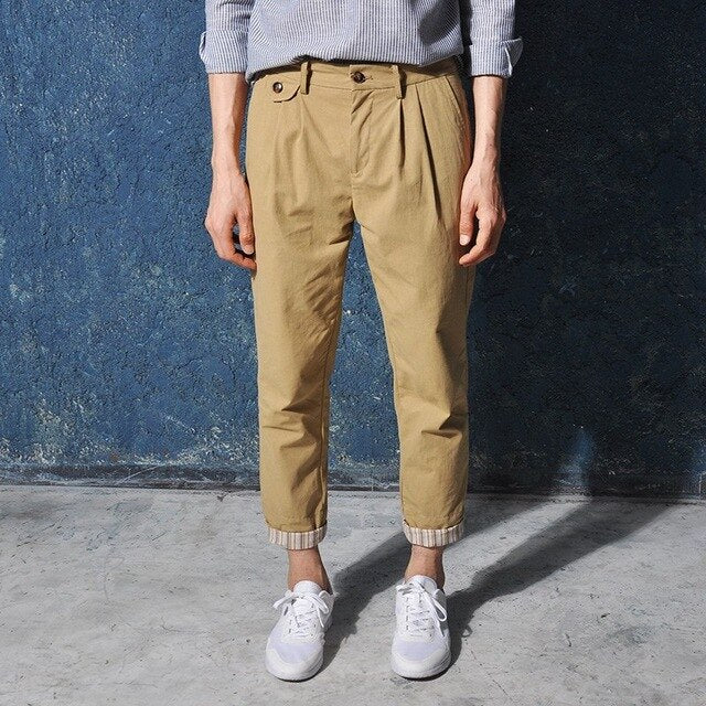 Vintage Autumn Mens New Corduroy Pencil Pants Casual Streetwear Ankle Length Trousers Male Harajuku Cargo Pants Pantalone Hombre