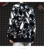 Japan Anime Eevee Sweater Cartoon Cute Men Fashion Round Collar Loose Knitwear Woolen