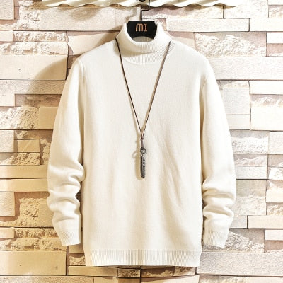 New Men's Sweater Winter Turtleneck Pullover Fashion Designer Mens Long Sleeve
