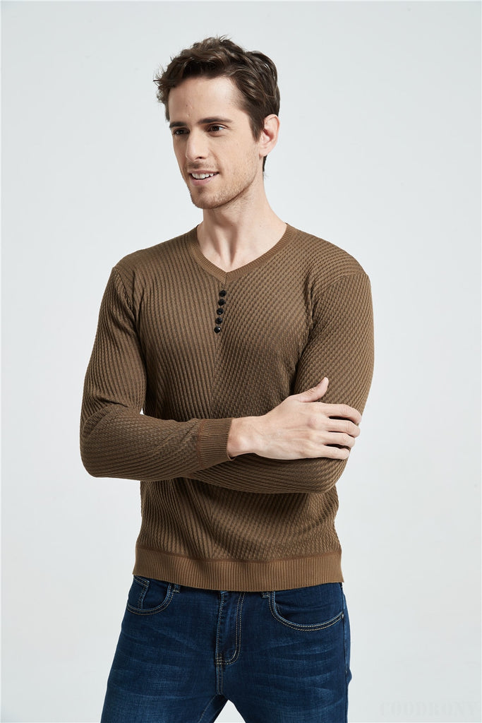 Sweater Men Casual Shirt Spring Autumn Slim Fit Long Sleeve Mens Sweaters Knitted Cotton Pull Homme Top