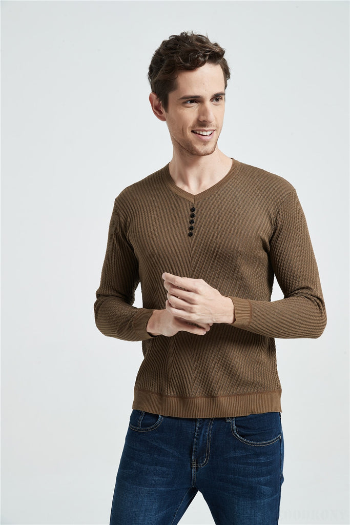 Sweater Men Casual Shirt Spring Autumn Slim Fit Long Sleeve Mens Sweaters Knitted Cotton Pull Homme Top