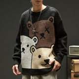 Cartoon Bear Sweater Men Winter Men Clothing Fashion Long Sleeve Knitted Pullover Sweater Oversized 2021 New Cotton