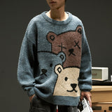 Cartoon Bear Sweater Men Winter Men Clothing Fashion Long Sleeve Knitted Pullover Sweater Oversized 2021 New Cotton