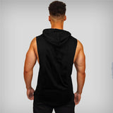 Clothing Mens Bodybuilding Hooded Tank Top Cotton Sleeveless Vest Sweatshirt Fitness Workout Sportswear Tops Male