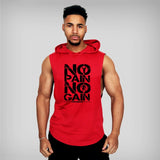 Clothing Mens Bodybuilding Hooded Tank Top Cotton Sleeveless Vest Sweatshirt Fitness Workout Sportswear Tops Male
