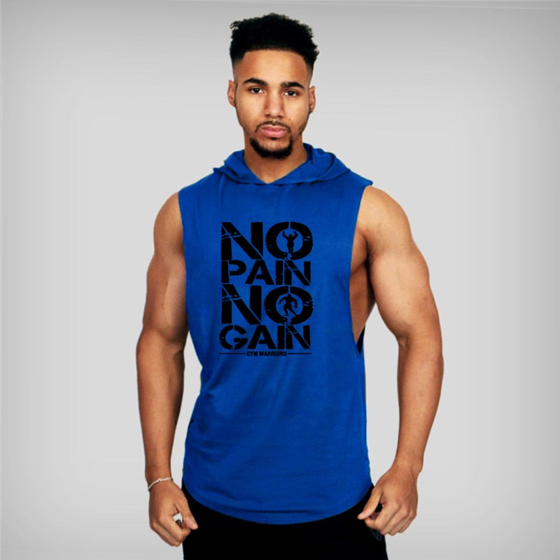 Clothing Mens Bodybuilding Hooded Tank Top Cotton Sleeveless Vest Sweatshirt Fitness Workout Sportswear Tops Male