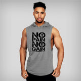 Clothing Mens Bodybuilding Hooded Tank Top Cotton Sleeveless Vest Sweatshirt Fitness Workout Sportswear Tops Male