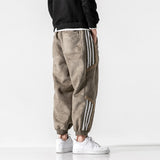 Winter Korean Style Hip Hop Thick Casual Harem Pants Streetwear Fashion Sweatpants Joggers Men Harajuku Striped