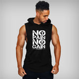Clothing Mens Bodybuilding Hooded Tank Top Cotton Sleeveless Vest Sweatshirt Fitness Workout Sportswear Tops Male