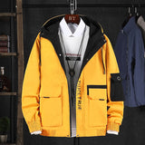 Spring Autumn Streetwear Jackets Men Hooded Casual Loose Print Windbreaker Jacket Male Hip Hop Coat homme