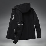 Spring Autumn Streetwear Jackets Men Hooded Casual Loose Print Windbreaker Jacket Male Hip Hop Coat homme
