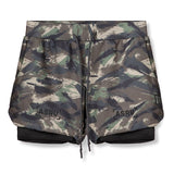2021 New Double deck Running Shorts Men  Fitness Workout Bermuda Bodybuilding Quick dry Short Pants Male  clothing Bottoms