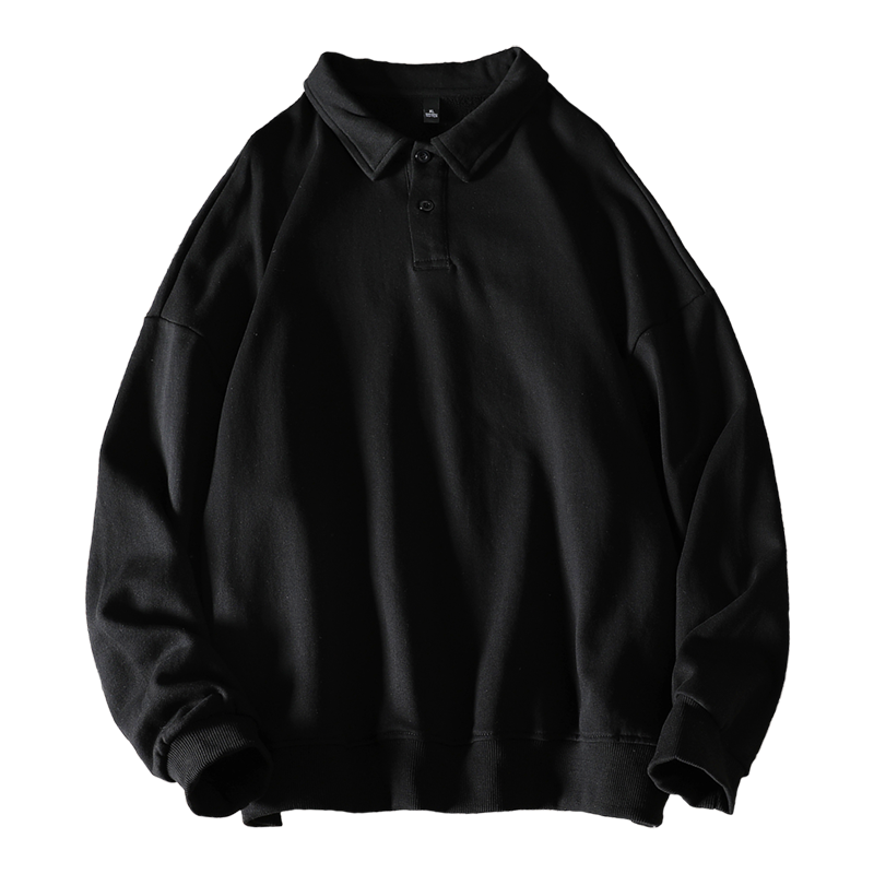 New Fashion Men's Polos Long Sleeve Solid Casual Polo Mens Clothing Oversized Fashion Streetwear Harajuku Polos Shirts