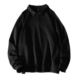 New Fashion Men's Polos Long Sleeve Solid Casual Polo Mens Clothing Oversized Fashion Streetwear Harajuku Polos Shirts