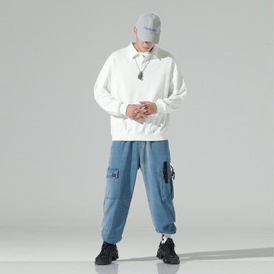 New Fashion Men's Polos Long Sleeve Solid Casual Polo Mens Clothing Oversized Fashion Streetwear Harajuku Polos Shirts