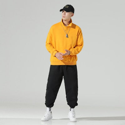 New Fashion Men's Polos Long Sleeve Solid Casual Polo Mens Clothing Oversized Fashion Streetwear Harajuku Polos Shirts