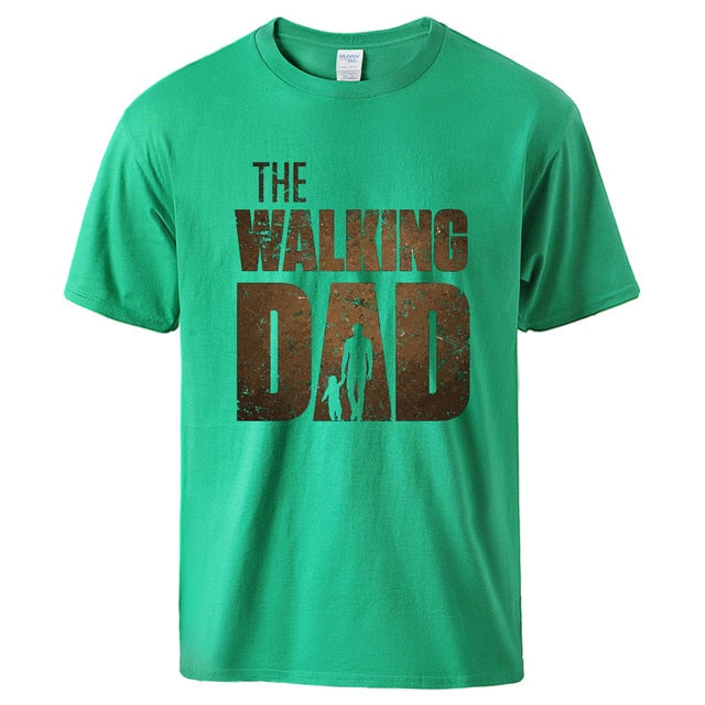T shirt Summer Cotton Tee The Walking Dad Print Men Short Sleeve Tops Homme Casual Loose Tshirt Hot Sell Father Day Gift Tee