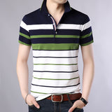 Men Classic Striped Polo Shirt Cotton Short Sleeve NEW Arrived 2021 summer Plus