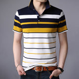 Men Classic Striped Polo Shirt Cotton Short Sleeve NEW Arrived 2021 summer Plus
