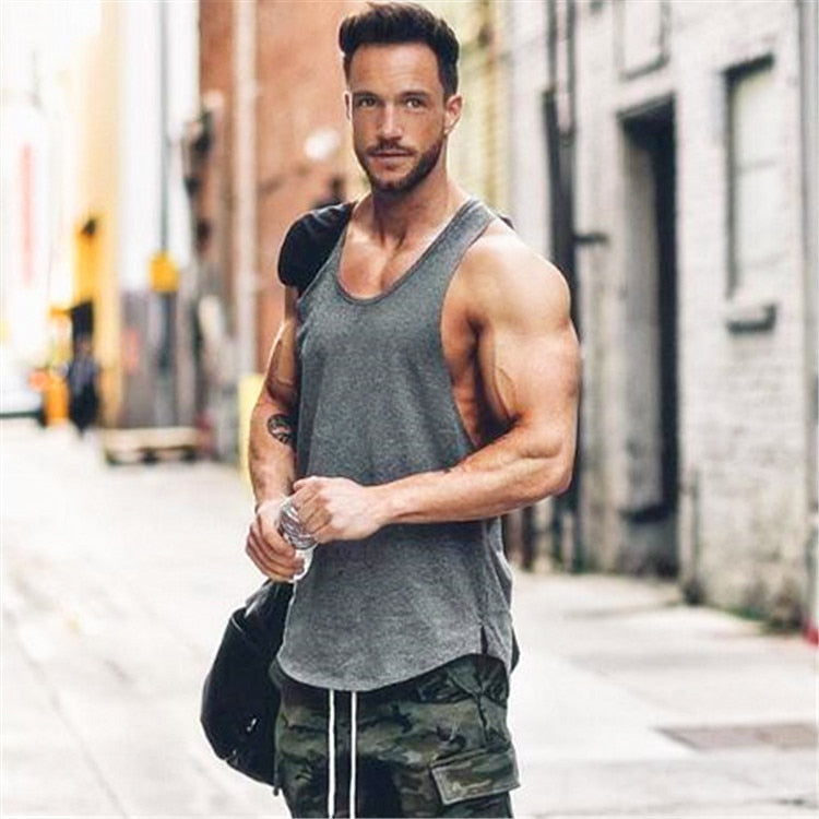 Cotton Singlets Bodybuilding Stringer Tank Top Men Fitness Shirt Muscle Vest