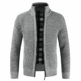 Autumn Winter New Men's Jacket Slim Fit Stand Collar Zipper Jacket Men Solid Cotton Thick Warm Jacket Men
