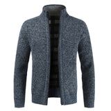 Autumn Winter New Men's Jacket Slim Fit Stand Collar Zipper Jacket Men Solid Cotton Thick Warm Jacket Men