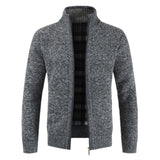 Autumn Winter New Men's Jacket Slim Fit Stand Collar Zipper Jacket Men Solid Cotton Thick Warm Jacket Men