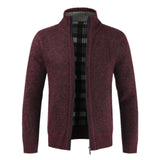 Autumn Winter New Men's Jacket Slim Fit Stand Collar Zipper Jacket Men Solid Cotton Thick Warm Jacket Men