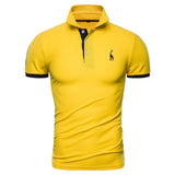 Quality Cotton Polos Men Embroidery Polo Giraffe Shirt Men Casual Patchwork Male Tops Clothing Men