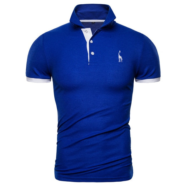 Quality Cotton Polos Men Embroidery Polo Giraffe Shirt Men Casual Patchwork Male Tops Clothing Men