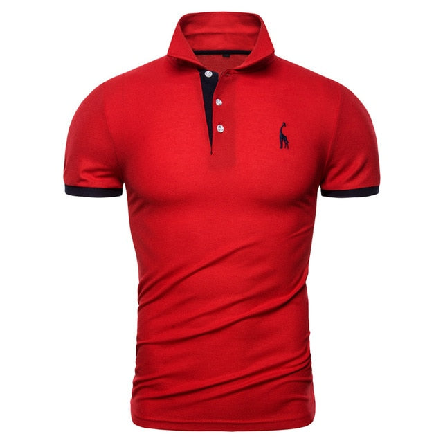 Quality Cotton Polos Men Embroidery Polo Giraffe Shirt Men Casual Patchwork Male Tops Clothing Men