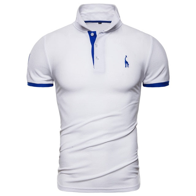 Quality Cotton Polos Men Embroidery Polo Giraffe Shirt Men Casual Patchwork Male Tops Clothing Men