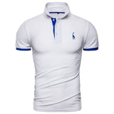Quality Cotton Polos Men Embroidery Polo Giraffe Shirt Men Casual Patchwork Male Tops Clothing Men