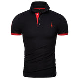 Quality Cotton Polos Men Embroidery Polo Giraffe Shirt Men Casual Patchwork Male Tops Clothing Men