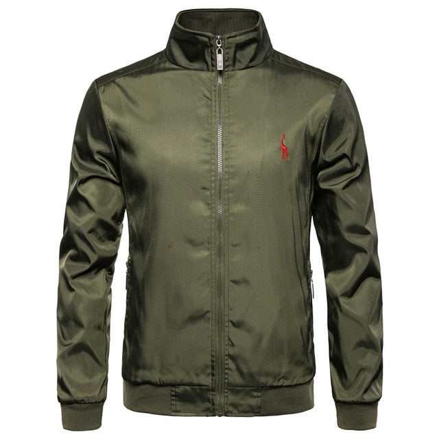 2021 New Autumn Winter Stand Colar Zipper Men Streetwear Bomber Jacket Windbreaker Mens Basic Jackets
