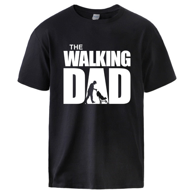 T shirt Summer Cotton Tee The Walking Dad Print Men Short Sleeve Tops Homme Casual Loose Tshirt Hot Sell Father Day Gift Tee