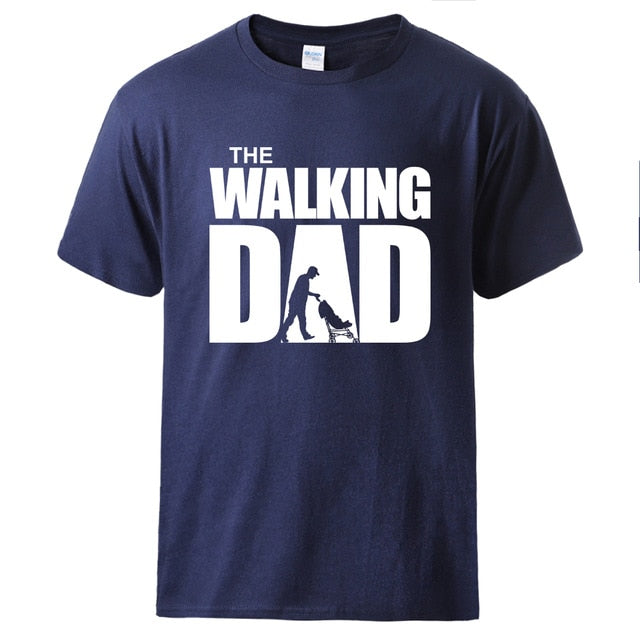 T shirt Summer Cotton Tee The Walking Dad Print Men Short Sleeve Tops Homme Casual Loose Tshirt Hot Sell Father Day Gift Tee