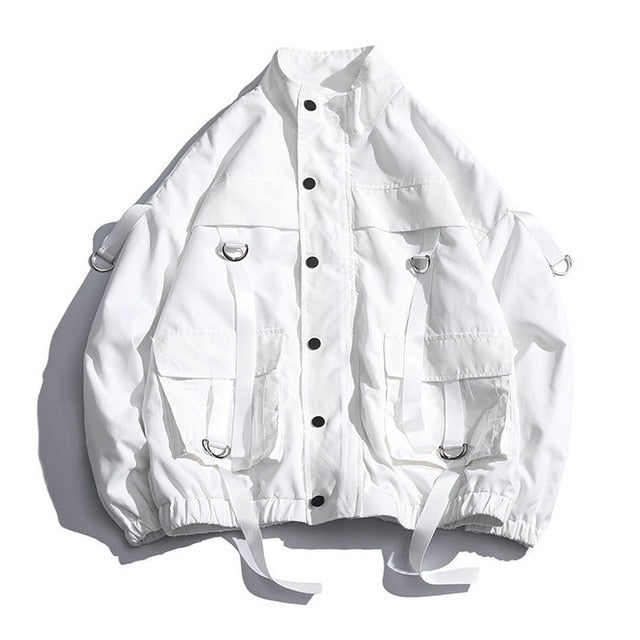 2021 Men Military Jacket Coats Casual Pockets Men's Overalls Bomber Jacket Hip Hop Streetwear Man Outwear