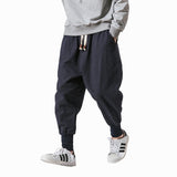 Streetwear Men Harem Pants Korean Style Casual Cotton Linen Trouser Man Jogger Pants 2021 New Baggy Pants Men