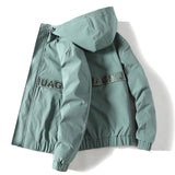 Spring Men's Jacket Autumn Casual Zipper Coat Fashion Solid Color Printing Hooded Jackets Sports Hip Hop Streetwear