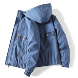 Spring Men's Jacket Autumn Casual Zipper Coat Fashion Solid Color Printing Hooded Jackets Sports Hip Hop Streetwear