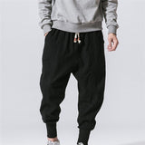 New Men‘s Summer Linen Harem Solid Pants Jogger Casual Loose Male Long Small Foot Pants Fashion Style Trousers