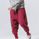 New Men‘s Summer Linen Harem Solid Pants Jogger Casual Loose Male Long Small Foot Pants Fashion Style Trousers