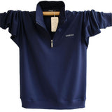 2021 Mens Long Sleeve Poloshirt Brand High Quality Plus Size Stand Collar Cotton Shirts Men Zipper Camisa Polos