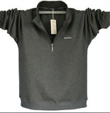 2021 Mens Long Sleeve Poloshirt Brand High Quality Plus Size Stand Collar Cotton Shirts Men Zipper Camisa Polos